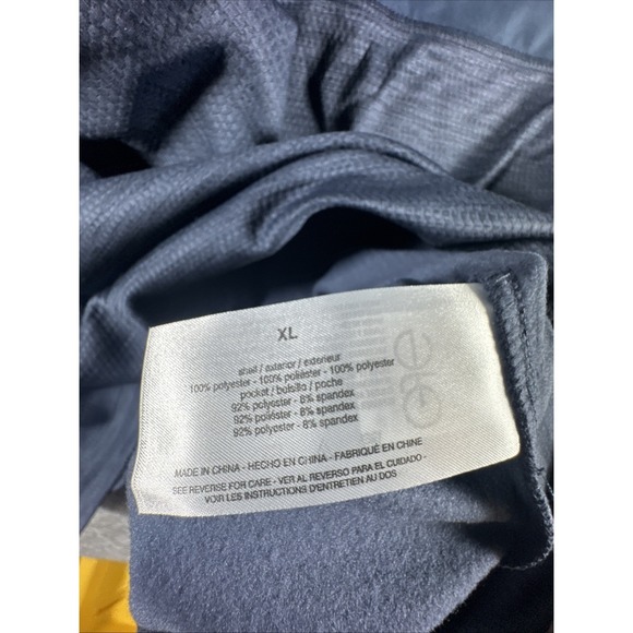 G.H. Bass & Co Mens Mixed Media 1/4 Zip Pullover Navy Blue XL Textured NWT - Picture 13 of 14